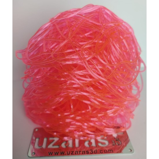 UZARAS 1.70mm Flex TPU 25D Shore Pembe Dökme Filament 250gr Yumuşak