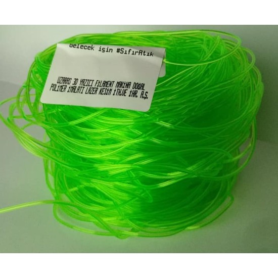 UZARAS 1.70mm Flex TPU 25D Shore Light Green Dökme Filament 250gr Yumuşak